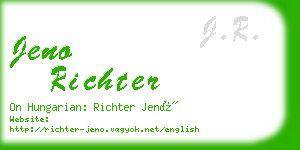 jeno richter business card